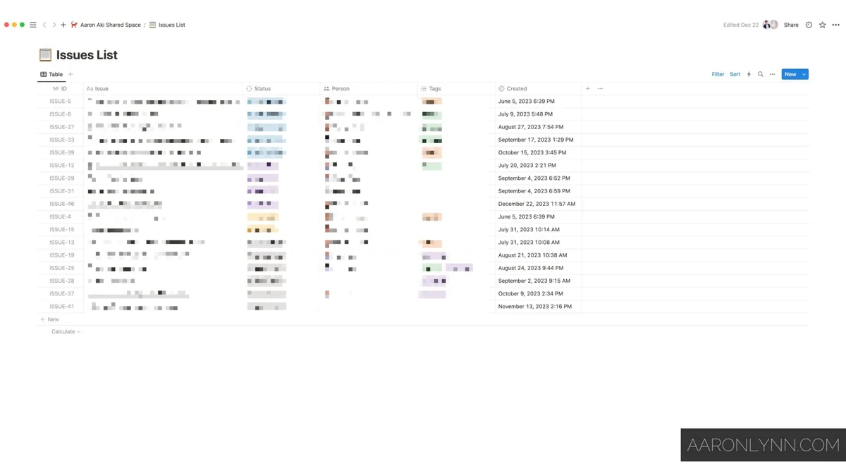 Issues List